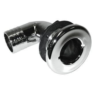 T-H Marine® - 1" Hole 90° Plastic Chrome Plated Elbow Thru-Hull Fitting for 3/4" D Hose, Bulk