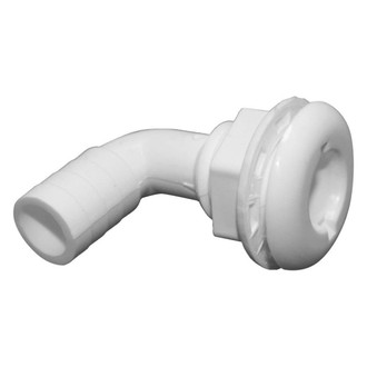 T-H Marine® - 1" Hole 90° Plastic Black Elbow Thru-Hull Fitting for 3/4" D Hose with Spanner Head, Packaged