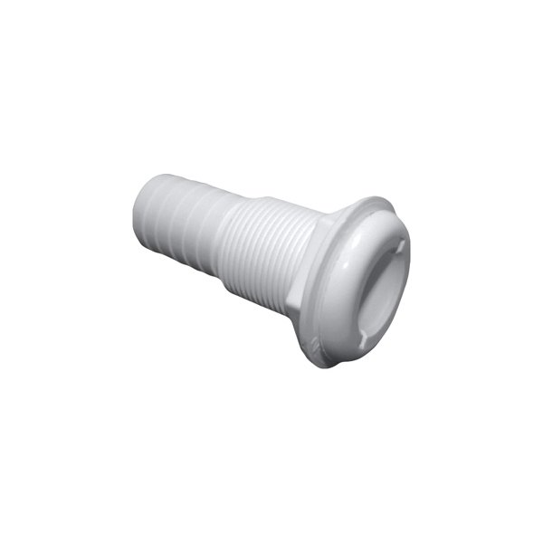 T-H Marine® - 1-3/8" Hole Plastic White Thru-Hull Fitting for 1-1/8" D Hose, Packaged