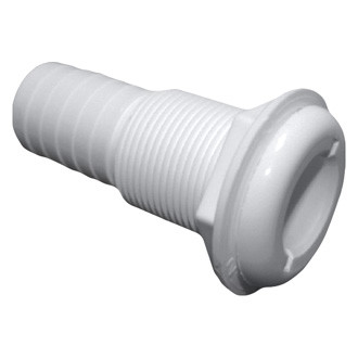 T-H Marine® - 1-3/8" Hole Plastic White Thru-Hull Fitting for 1-1/8" D Hose, Packaged