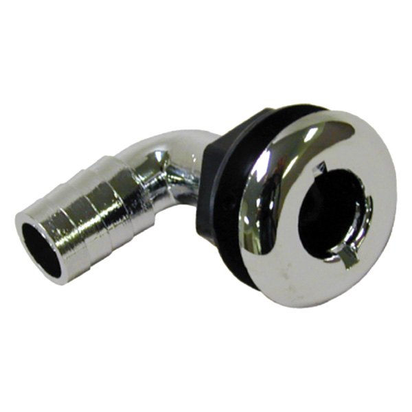 T-H Marine® - 1-3/8" Hole 90° Chrome Plated Elbow Thru-Hull Fitting for 1-1/8" D Hose, Packaged