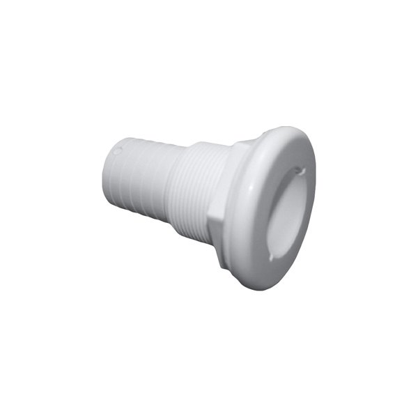 T-H Marine® - 2" Hole Plastic White Thru-Hull Fitting for 1-1/2" D Hose, Packaged