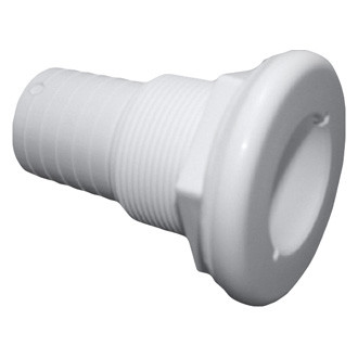 T-H Marine® - 2" Hole Plastic White Thru-Hull Fitting for 1-1/2" D Hose, Packaged