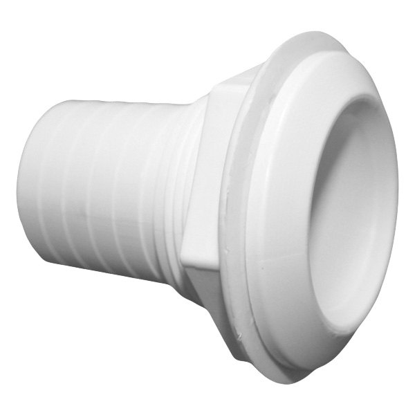 T-H Marine® - 2" Hole Plastic White Thru-Hull Fitting for 1-1/2" D Hose, Packaged