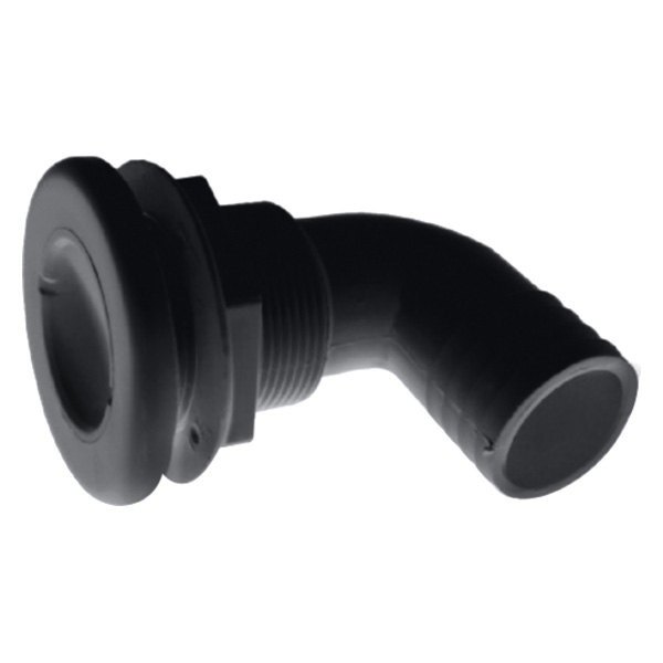 T-H Marine® - 2" Hole 90° Plastic Black Elbow Thru-Hull Fitting for 1-1/2" D Hose, Packaged