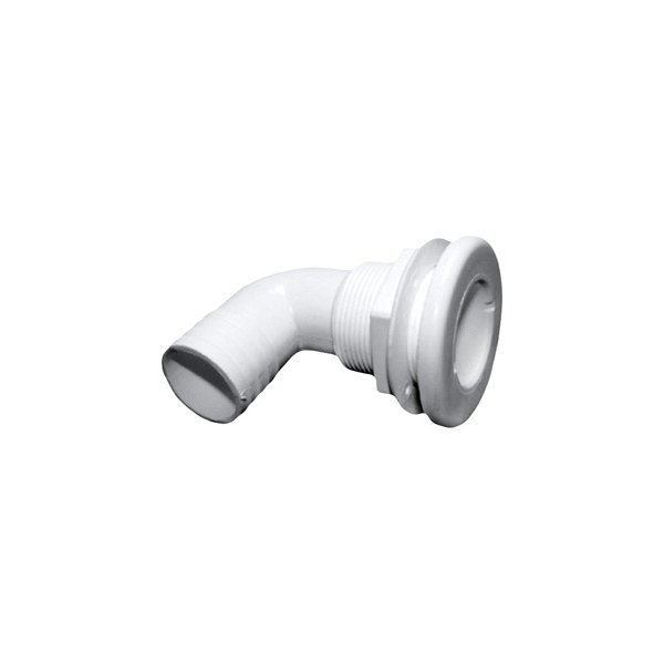 T-H Marine® - 2" Hole 90° Plastic White Elbow Thru-Hull Fitting for 1-1/2" D Hose, Packaged