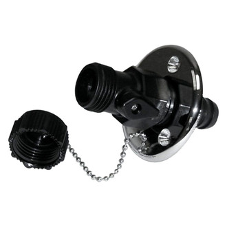 T-H Marine® - 1-1/4" Hole Chrome Plated Washdown Fitting with Shut-Off Valve