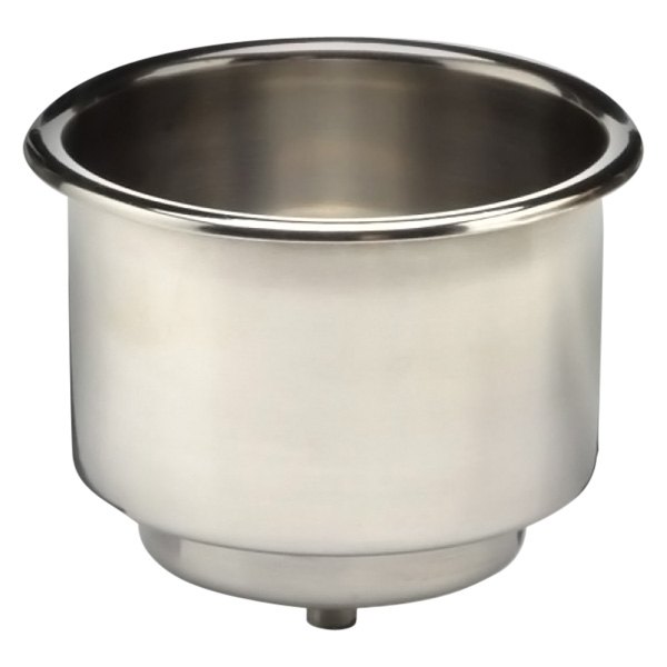 T-H Marine® - 3-1/2" D Stainless Steel Cup Holder with Drain