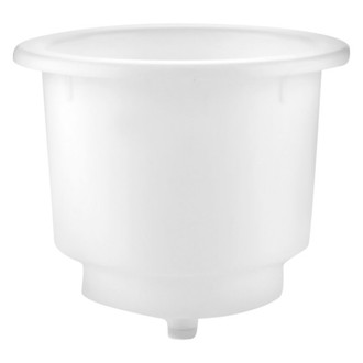 T-H Marine® - 3-1/2" D White Cup Holder with Drain