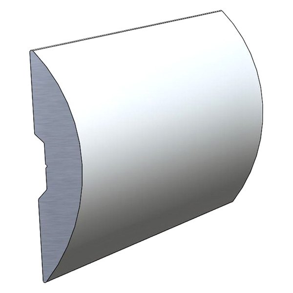TACO® - 12' L x 1-1/4" H x 1/4" T Clear Anodized Aluminum Half Oval Rub Rail