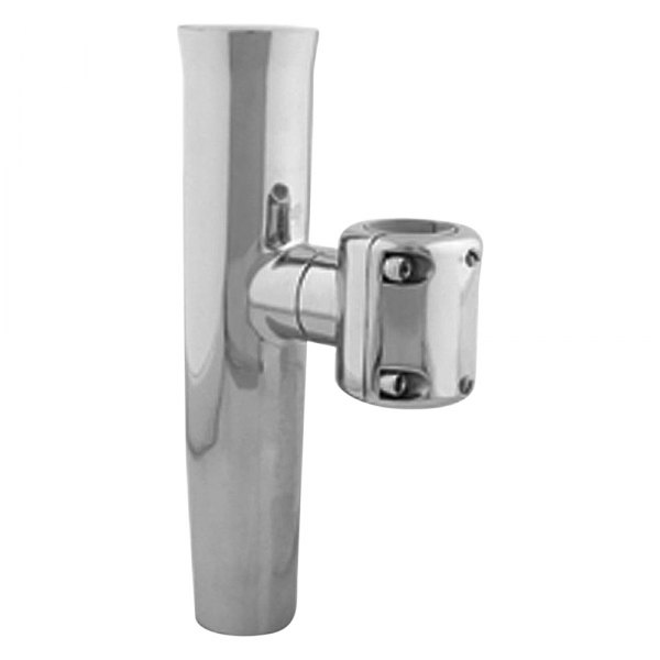 TACO® - 15/180/360° 1-5/8" I.D. Polished Stainless Steel Clamp-On Adjustable Rod Holder for 1-1/4" Tube