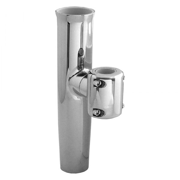 TACO® - 15/180/360° 1-5/8" I.D. Polished Stainless Steel Clamp-On Rod Holder for 1-11/16" and 1-15/16" Pipe