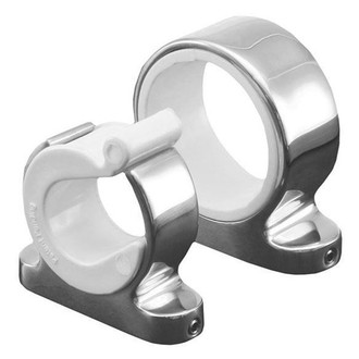 TACO® - Revolving 2-3/8" L 2-3/4" I.D. Polished/White 316 Stainless Steel Tip Rod Holder with Stationary Rod Hanger Kit