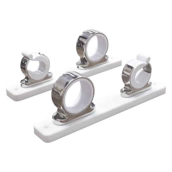 TACO® - 9-1/8" L Polished/White 316 Stainless Steel Hanger 2-Rod Rack