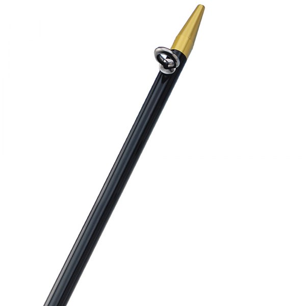 TACO® - OC Series 1-1/8" O.D. 8' L Black Aluminum Center Mount Rigger Pole with Gold Rings & Tips