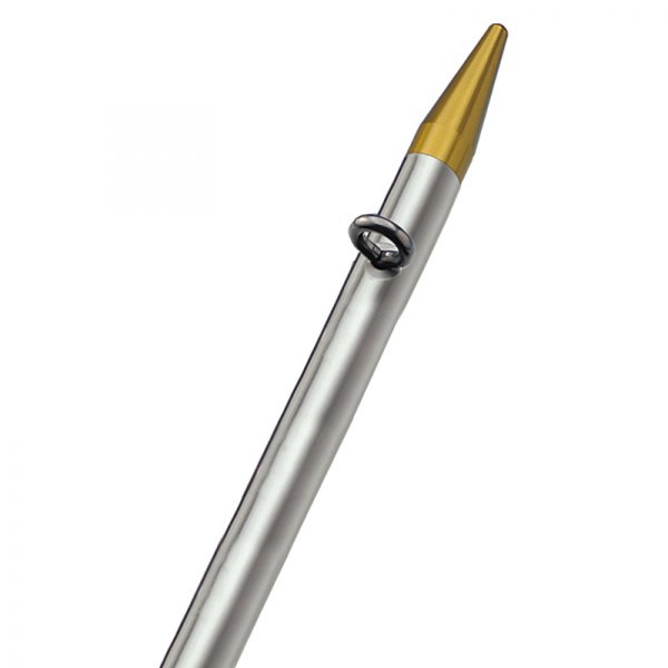 TACO® - OC Series 1-1/8" O.D. 8' L Silver Aluminum Center Mount Rigger Pole with Gold Rings & Tips