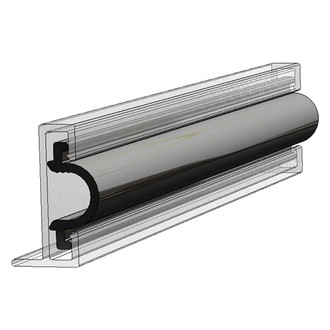 TACO® - 50' L x 3/4" H x 3/8" T Black Plastic Rub Rail Flexible Insert