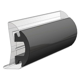 TACO® - 70' L x 1-3/16" H x 1/2" T Black Vinyl Rub Rail Flexible Insert