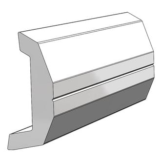 TACO® V21-3670BKA20D-1 - 20' L x 1-7/8" H x 3/4" T Black Vinyl Rigid Rub Rail Retail