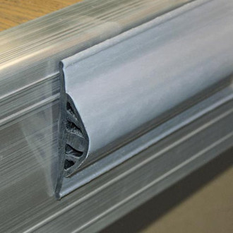 Taylor Made® 45969 - True Color™ 10' L x 3.5" H x 1.375" T Silver Vinyl Commercial Grade Side Gard D-Profile Dock Edging, Retail