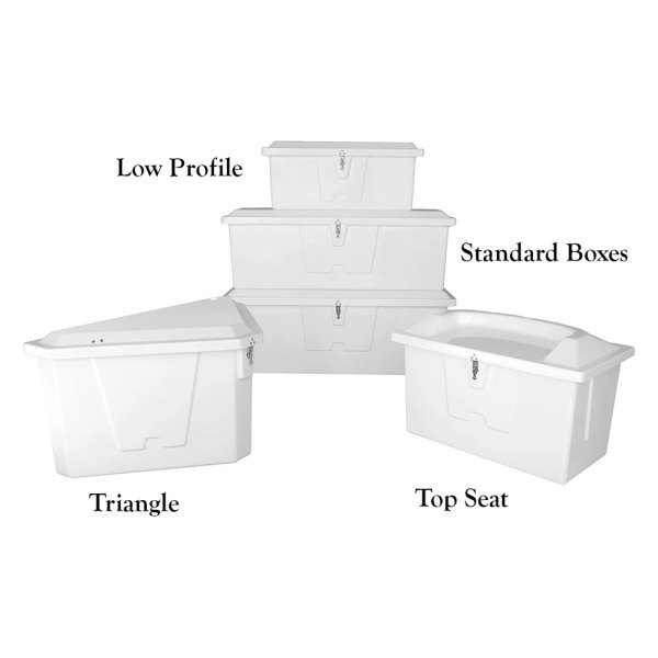  Taylor Made® - 40" L x 19" W x 20" H White Fiberglass Low-Profile Dock Box