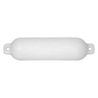 Taylor Made® - Hull Gard™ 4.5" D x 16" L White Twin Eye Cylindrical Inflatable Fender