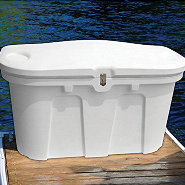 Taylor Made® - Stow 'n Go™ 43" L x 21" W x 26" H Classic White Polyethylene Resin Dock and Patio Storage Box