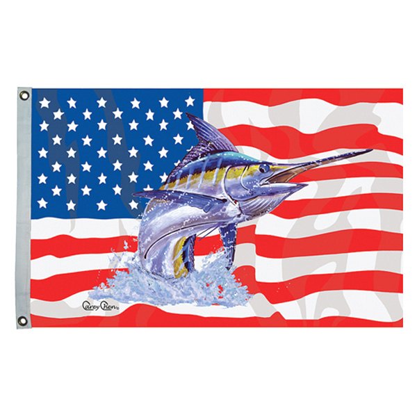 Taylor Made® - Carey™ 36" x 60" "Blue Marlin Fisherman's" U.S. Flag