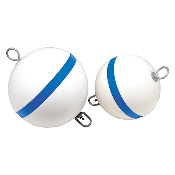 Taylor Made® - Traditional Sur-Moor™ 12" D White/Blue Mooring Buoy