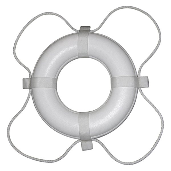 Taylor Made® - 30" White Vinyl Coated Foam Life Ring with White Rope