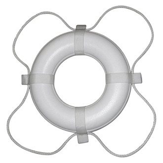 Taylor Made® - 30" White Vinyl Coated Foam Life Ring with White Rope