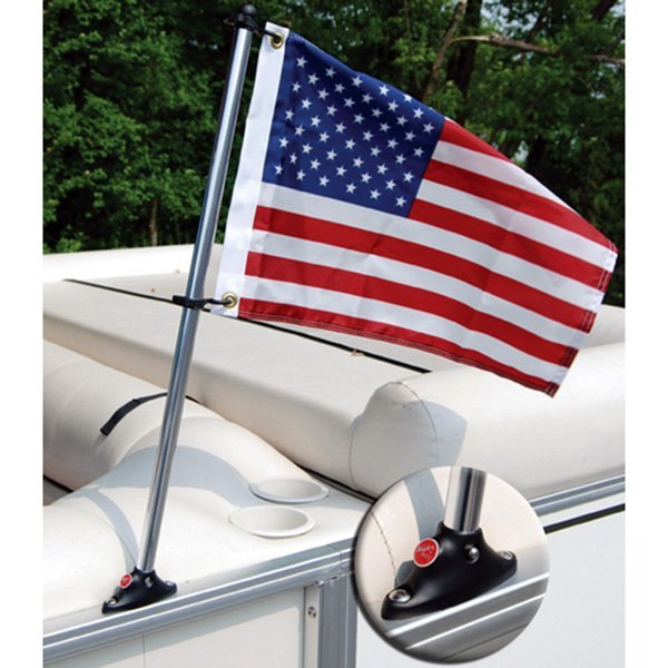 Taylor Made® - 24" Pontoon Pole Socket with 12" x 18" U.S. Flag
