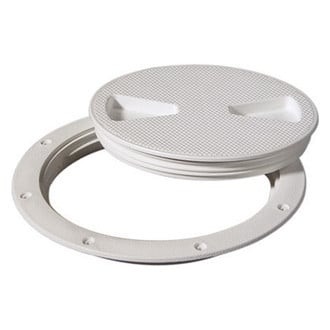 Tempress® 43390 - 8" O.D. x 6" I.D. White Screw-Out Deck Plate