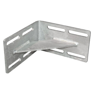 Tie Down Engineering® - 10-1/2" L x 5" H x 1/4" T x 2-1/4" Hole Galvanized Steel Inside Corner End with Elongated Holes and Larger Brace
