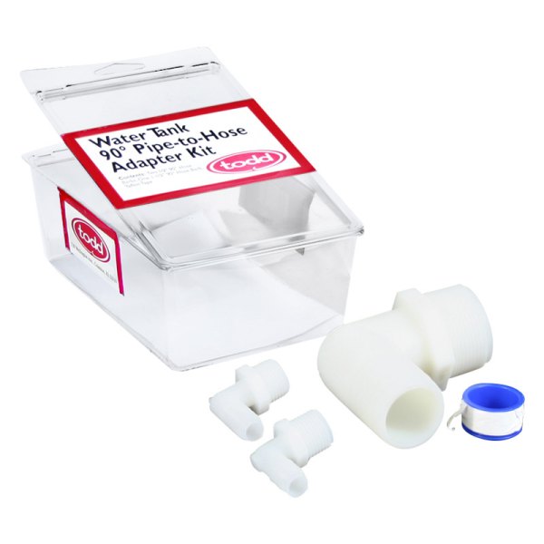 Todd® - 90° Plastic White Elbow Hose/Pipe Water Tank Adaptor Kit