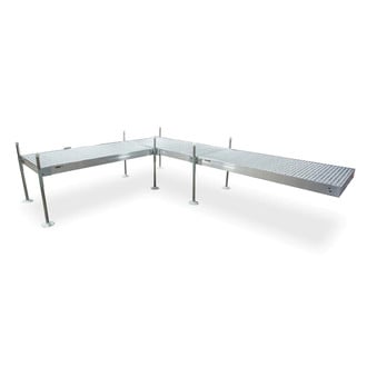 Tommy Docks® - L-Style Aluminum Frame with Gray Titan Platinum Series Complete Dock Package