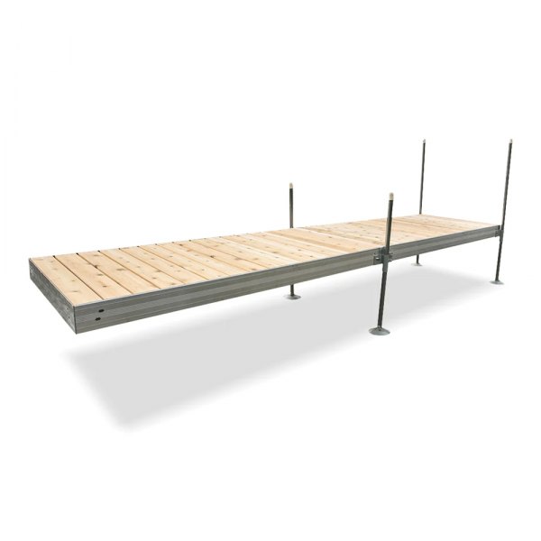 Tommy Docks® - Straight Aluminum Frame with Cedar Decking Complete Dock Package