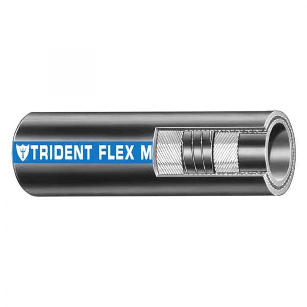 Trident® - 1/2" D x 12.5' L Black Rubber Flex Water Hose