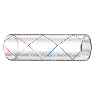 Trident® - 1" D x 50' L Clear PVC Reinforced Potable/Fresh Water Hose with Red Tracer