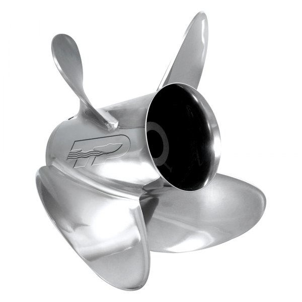 Turning Point® - Express Mach4 Series 13-1/3"D x 17"P RH Rotation 4-Blade Stainless Steel Thru Hub Exhaust Propeller for 70 hp Tohatsu