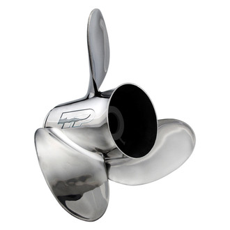 Turning Point® - Express Mach3 Series 14-1/3"D x 19"P RH Rotation 3-Blade Stainless Steel Thru Hub Exhaust Propeller for 205 hp Yamaha