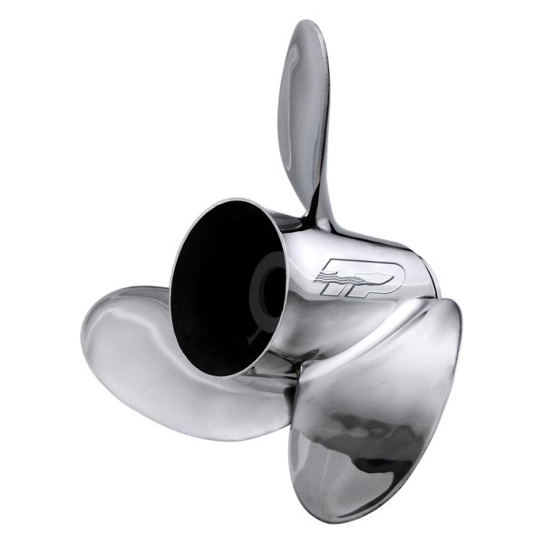 Turning Point® - Express Mach3 Series 14-1/3"D x 19"P LH Rotation 3-Blade Stainless Steel Thru Hub Exhaust Propeller for 300 hp Johnson/Evinrude