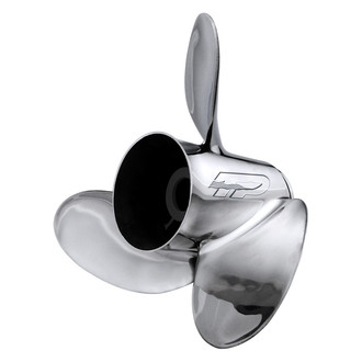 Turning Point® - Express Mach3 Series 14-1/3"D x 19"P LH Rotation 3-Blade Stainless Steel Thru Hub Exhaust Propeller for 205 hp Yamaha