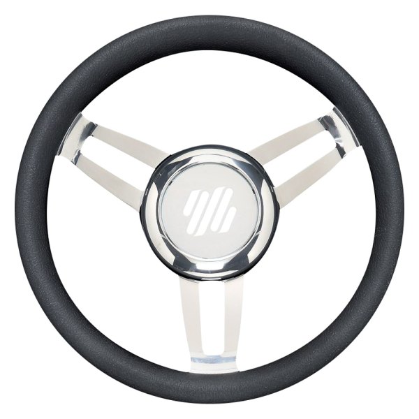 Uflex USA® - Foscari 13-4/5" Dia. Black PU Coated Aluminum Steering Wheel