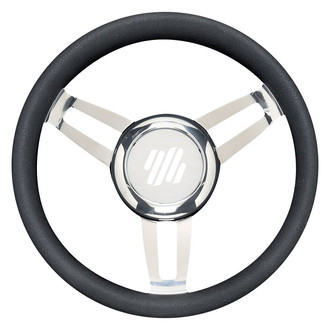Uflex USA® FOSCARIVCHB - Foscari 13-4/5" Dia. Black PU Coated Aluminum Steering Wheel