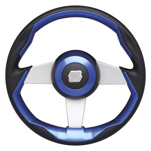 Uflex USA® - Grimani 13-4/5" Dia. Blue PU Coated Aluminum Steering Wheel