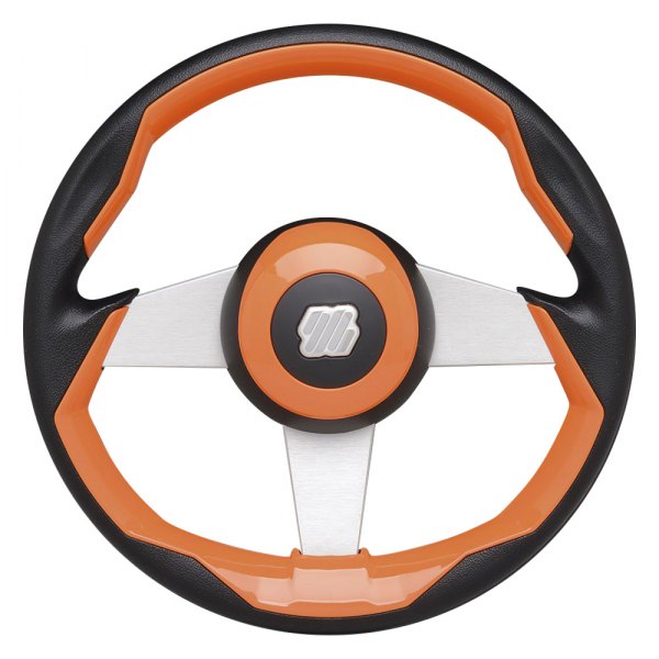 Uflex USA® - Grimani 13-4/5" Dia. Orange PU Coated Aluminum Steering Wheel