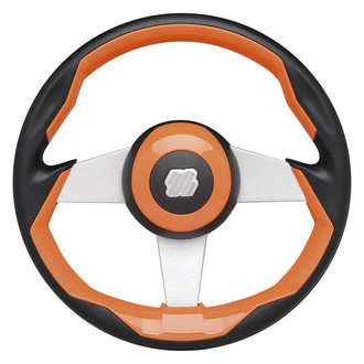 Uflex USA® - Grimani 13-4/5" Dia. Orange PU Coated Aluminum Steering Wheel