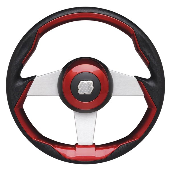 Uflex USA® - Grimani 13-4/5" Dia. Red PU Coated Aluminum Steering Wheel