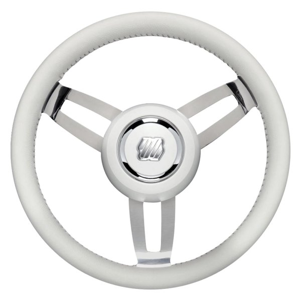 Uflex USA® - Morosini 13-4/5" Dia. White PU Coated Stainless Steel Steering Wheel